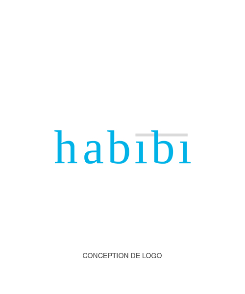 Création de logo minimaliste pour HABIBI bleu et gris